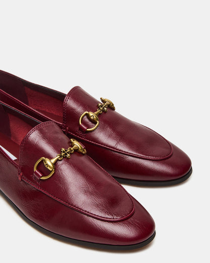 Steve Madden GRAFTON Wine Leather Women's Loafer
