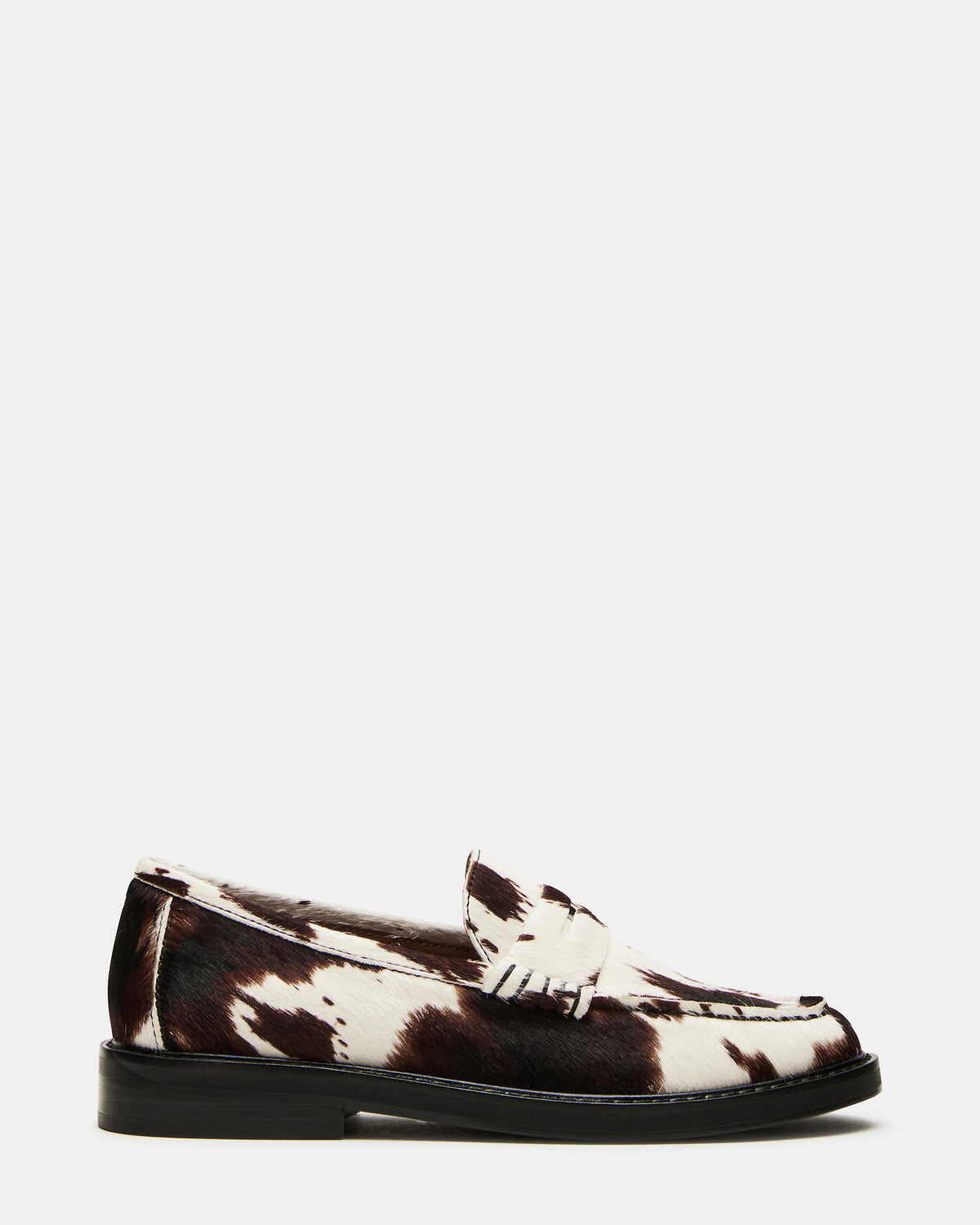 Steve Madden MADISON Brown Cow Print Women's Penny Loafer
