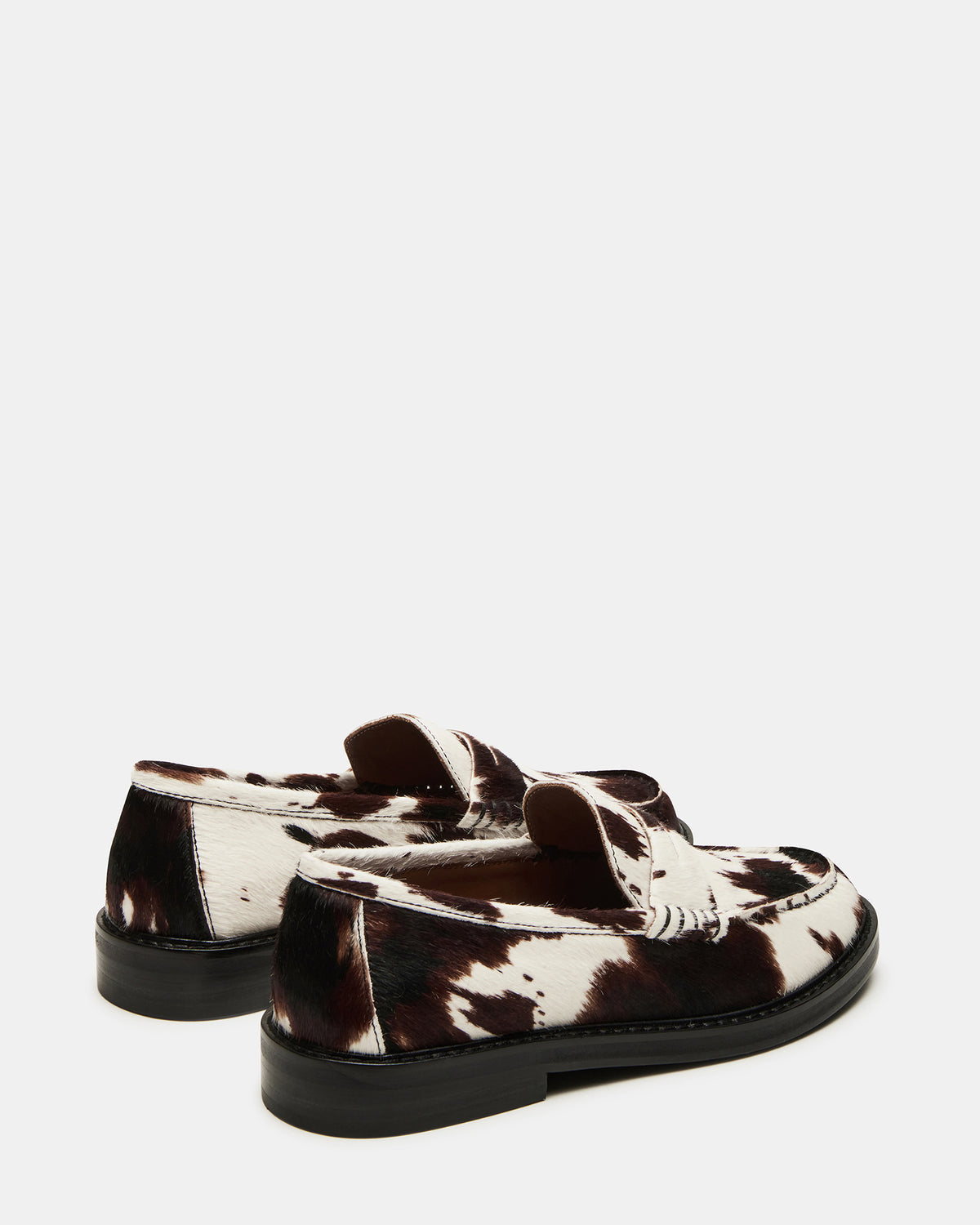Steve Madden MADISON Brown Cow Print Women's Penny Loafer