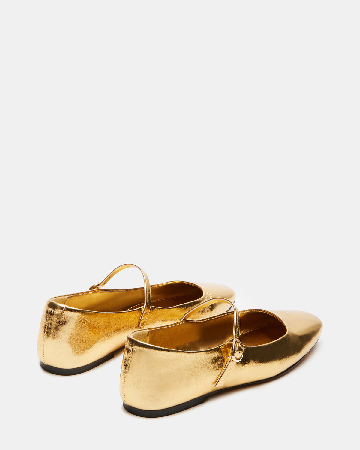 Steve Madden MAPLE Gold Leather Women's Mary Jane Ballet Flat