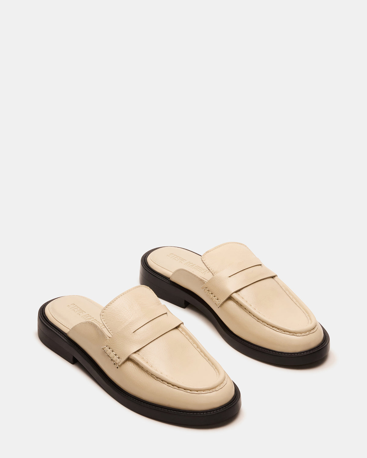 Steve Madden MULBERRY Bone Leather Women's Slip-On Mule Flat