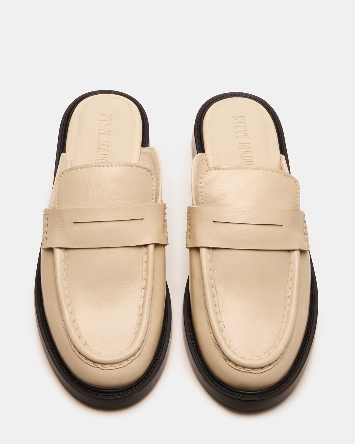 Steve Madden MULBERRY Bone Leather Women's Slip-On Mule Flat