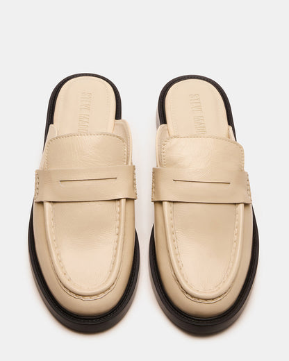Steve Madden MULBERRY Bone Leather Women's Slip-On Mule Flat