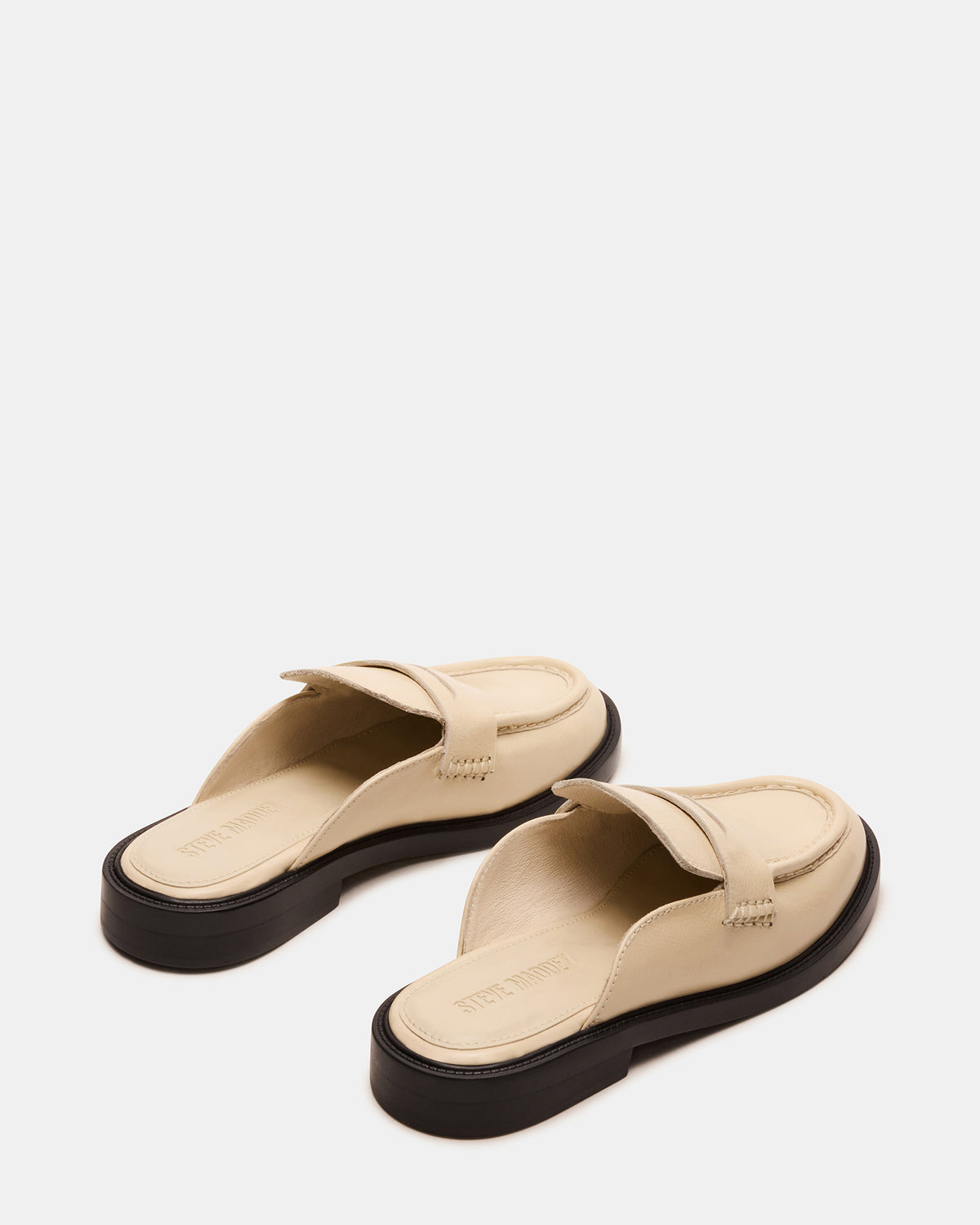 Steve Madden MULBERRY Bone Leather Women's Slip-On Mule Flat