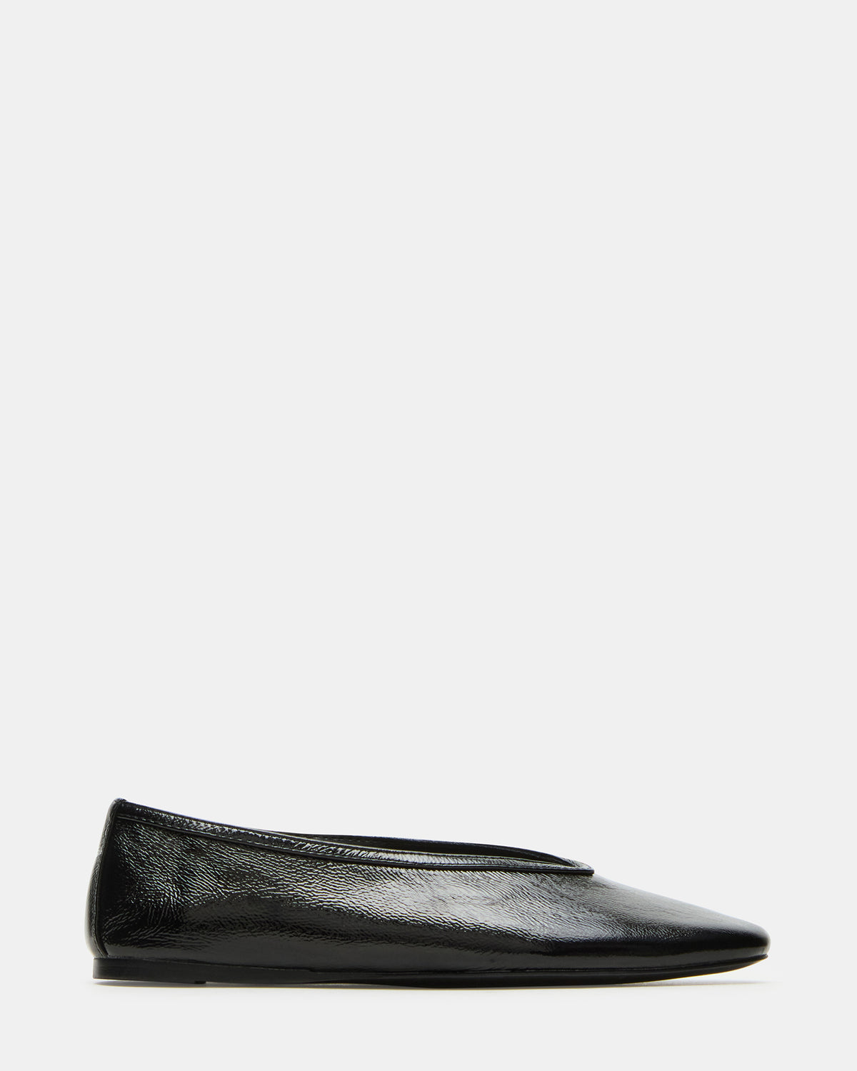 Steve Madden LENI Black/Black Square-Toe Ballet Women's Flat