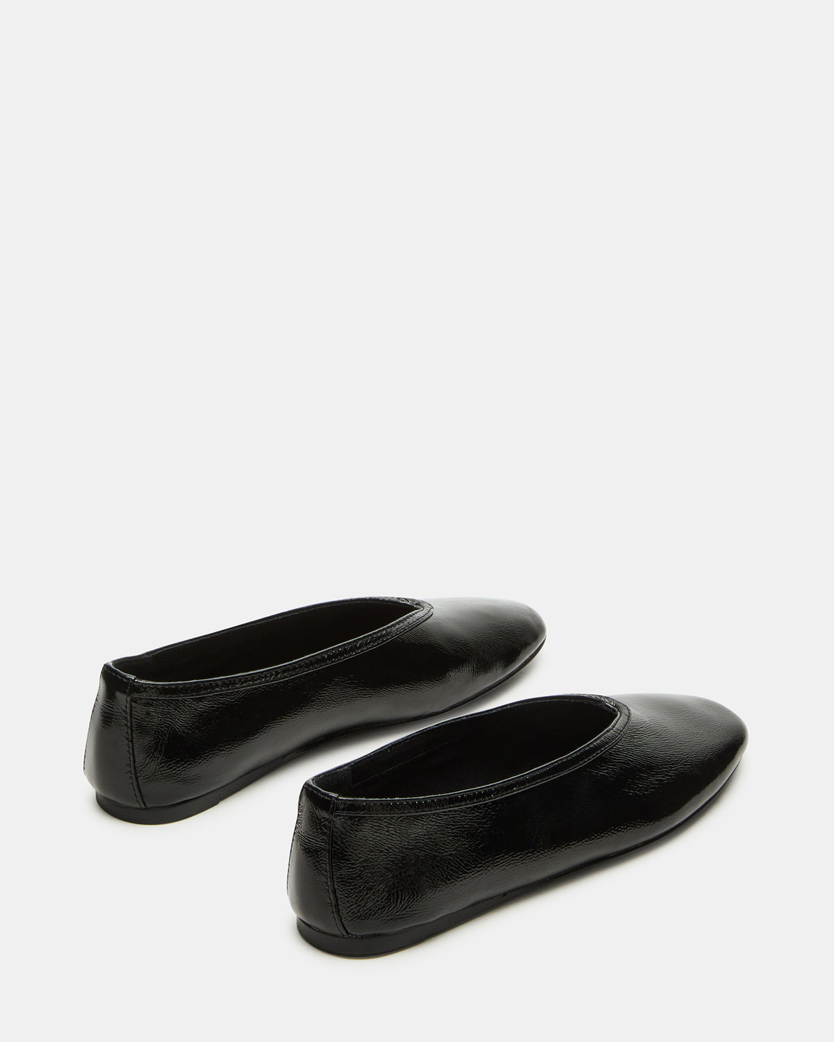 Steve Madden LENI Black/Black Square-Toe Ballet Women's Flat
