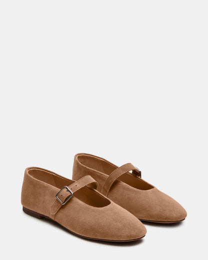 Steve Madden DREAMING Taupe Suede Women's Mary Jane Flats