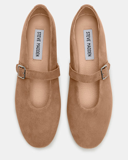 Steve Madden DREAMING Taupe Suede Women's Mary Jane Flats