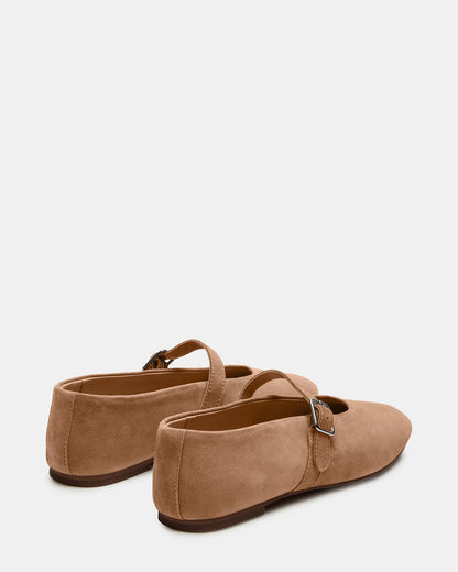 Steve Madden DREAMING Taupe Suede Women's Mary Jane Flats