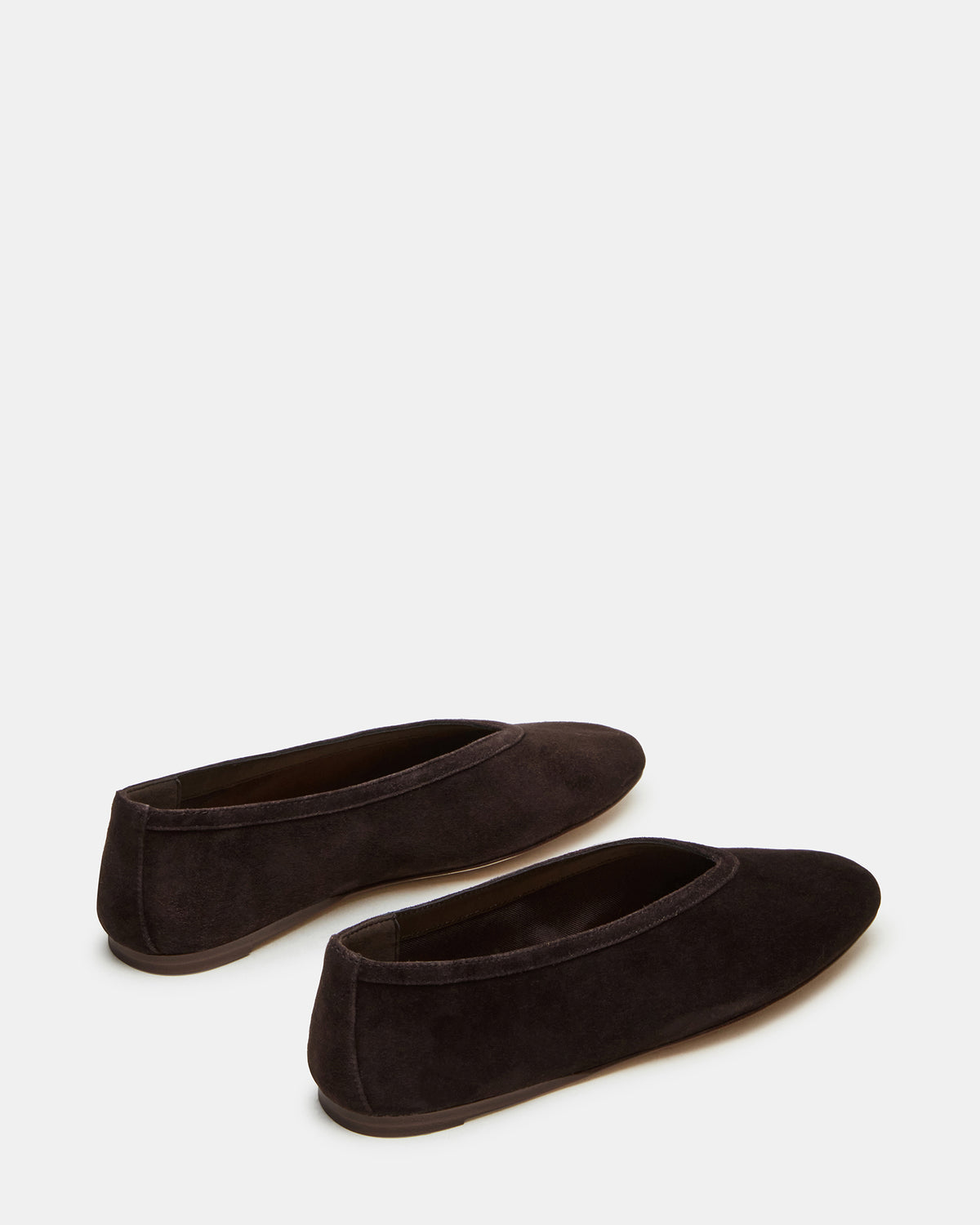 Steve Madden LENI Brown Suede Square-Toe Ballet Women's Flat