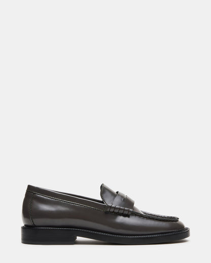 Steve Madden MADISON Grey Leather Women's Penny Loafer
