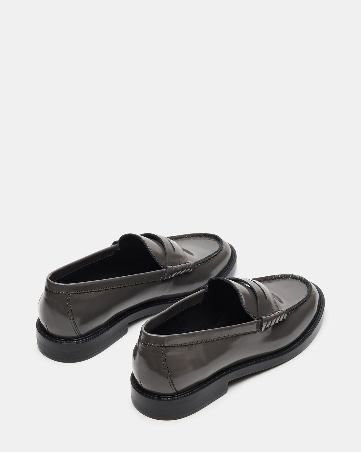 Steve Madden MADISON Grey Leather Women's Penny Loafer