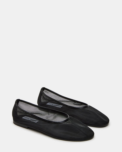 Steve Madden MEADOW Black Mesh Women's Ballet Flats