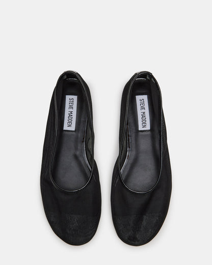 Steve Madden MEADOW Black Mesh Women's Ballet Flats