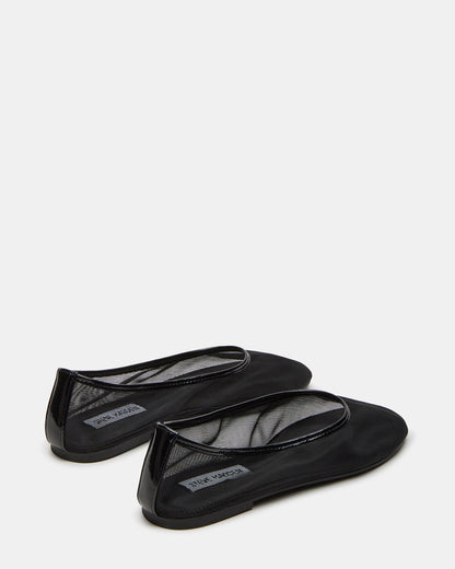 Steve Madden MEADOW Black Mesh Women's Ballet Flats
