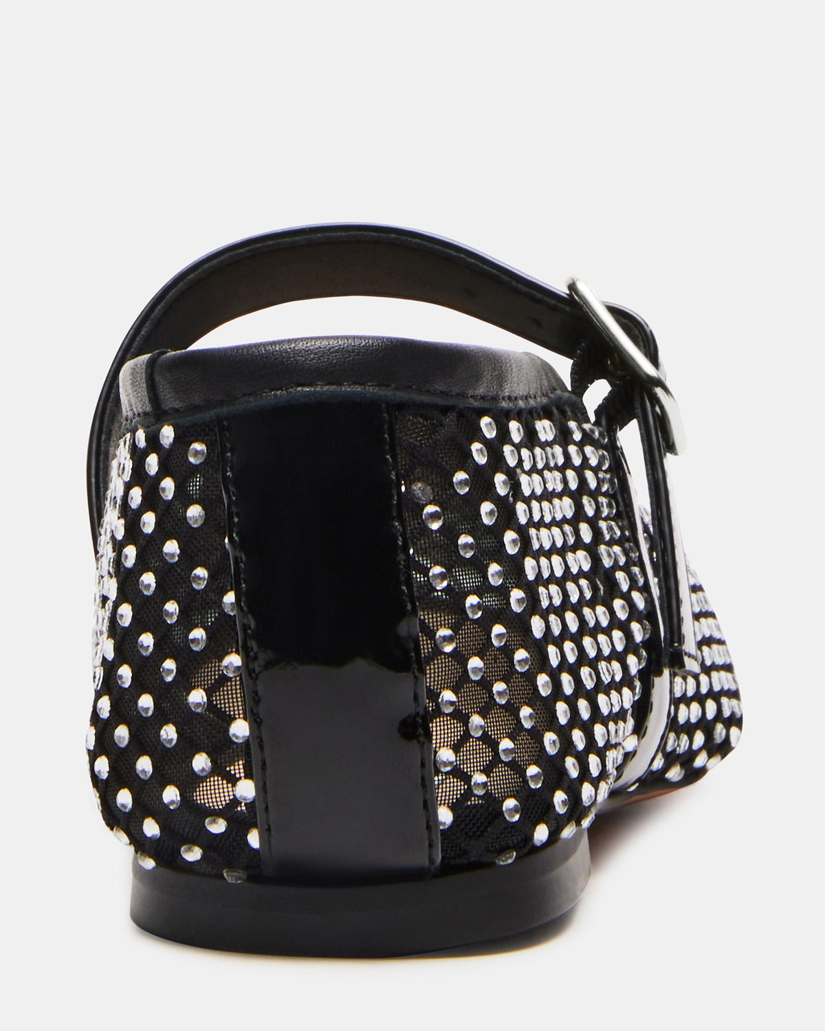 Steve Madden DREAMING Black Mesh Rhinestone Mary Jane | Women's Flats