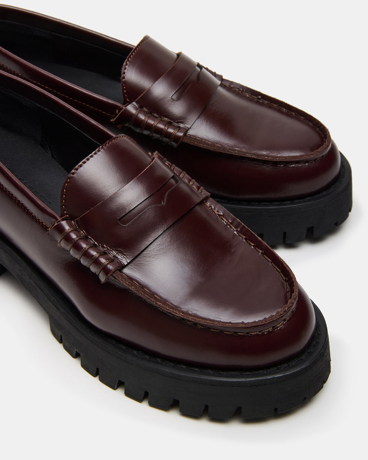 Steve Madden LANGSTEN Burgundy Women's Platform Lug Loafer