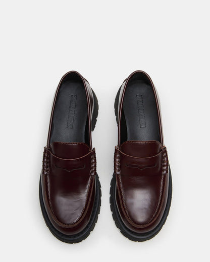 Steve Madden LANGSTEN Burgundy Women's Platform Lug Loafer