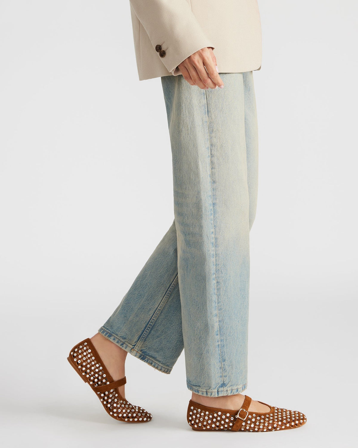 Steve Madden DREAMING Chestnut Suede Rhinestones Women's Mary Jane Flats