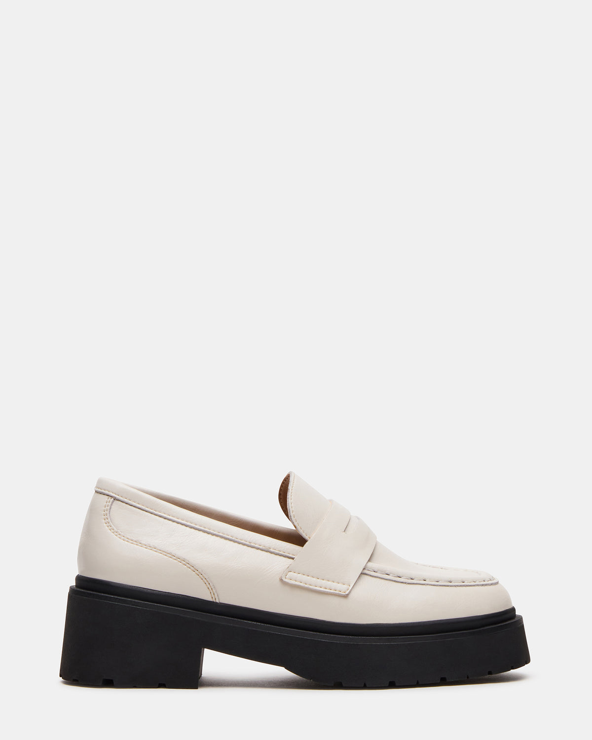 Steve Madden LAYKEN Bone Leather Platform Lug Women's Loafer
