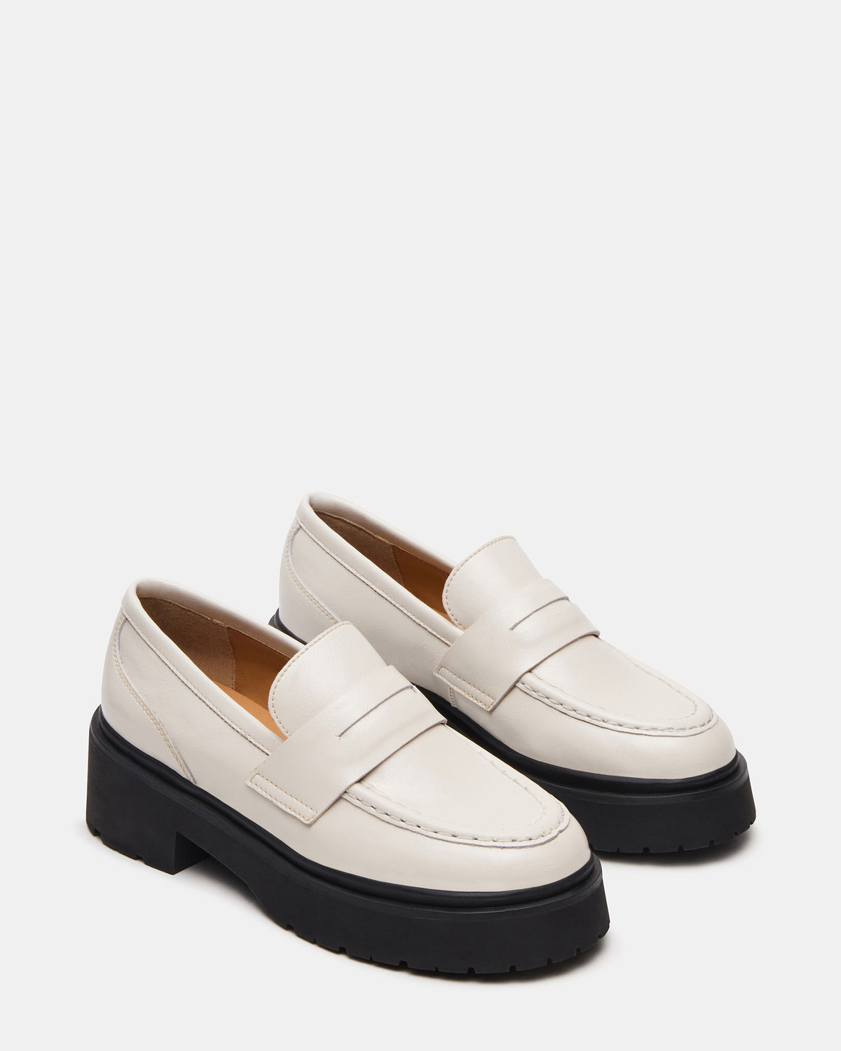 Steve Madden LAYKEN Bone Leather Platform Lug Women's Loafer