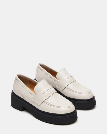 Steve Madden LAYKEN Bone Leather Platform Lug Women's Loafer