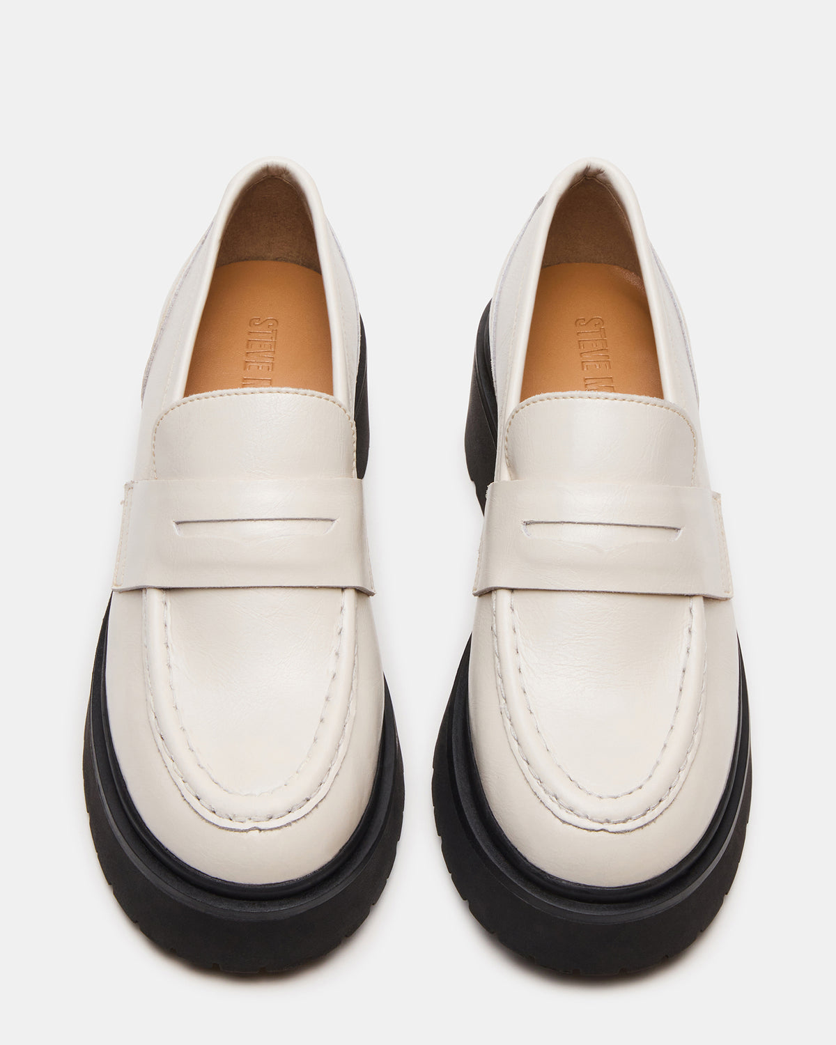 Steve Madden LAYKEN Bone Leather Platform Lug Women's Loafer