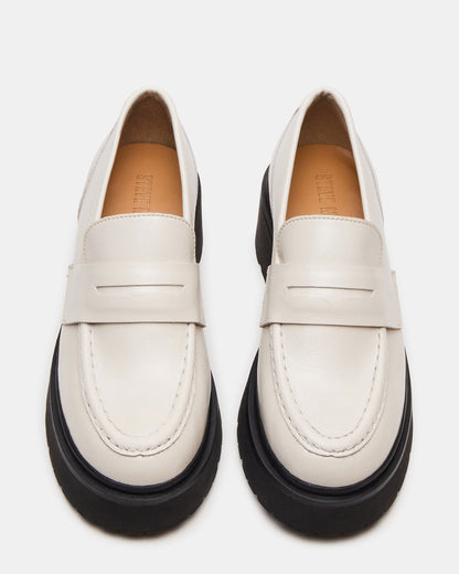 Steve Madden LAYKEN Bone Leather Platform Lug Women's Loafer