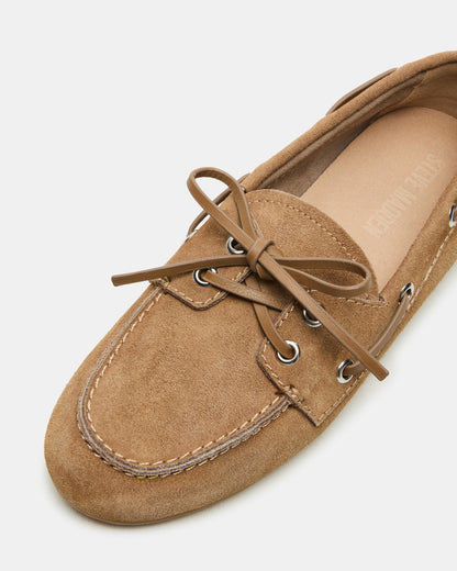 Steve Madden SAG Taupe Suede Women's Boat Shoe