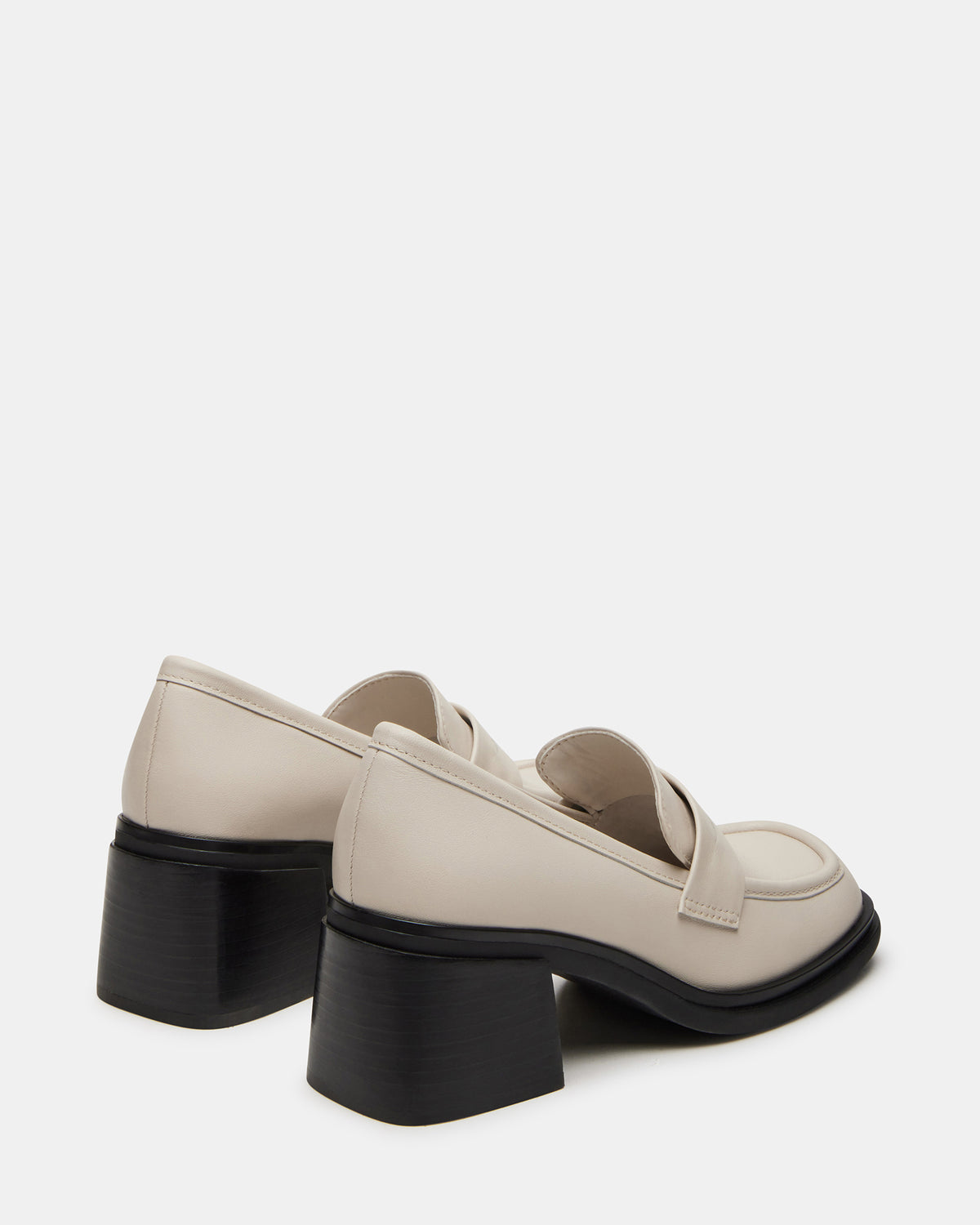 Steve Madden BAXTER Bone Leather Women's Block Heel Loafer