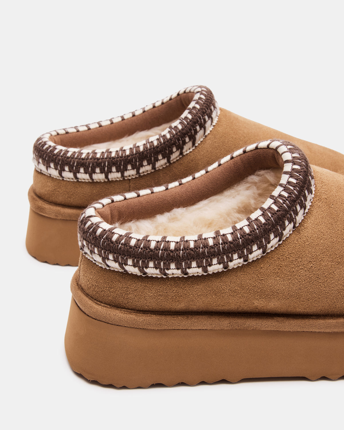 Steve Madden SELENA Chestnut Suede Women's Natural Slip-On Mule Flat