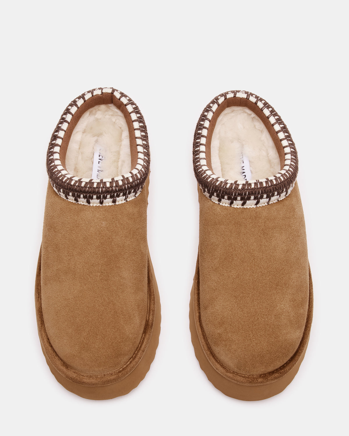Steve Madden SELENA Chestnut Suede Women's Natural Slip-On Mule Flat