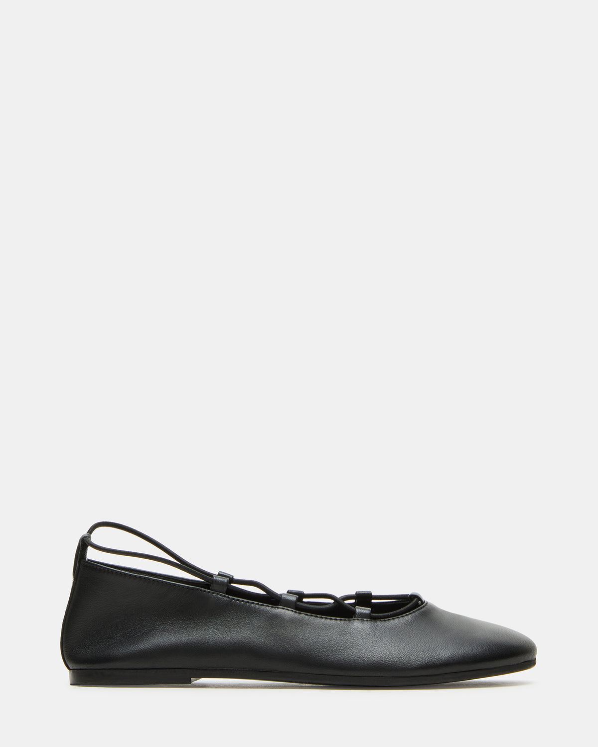Steve Madden BOMBSHELL Black Leather Ballet Women's Flat