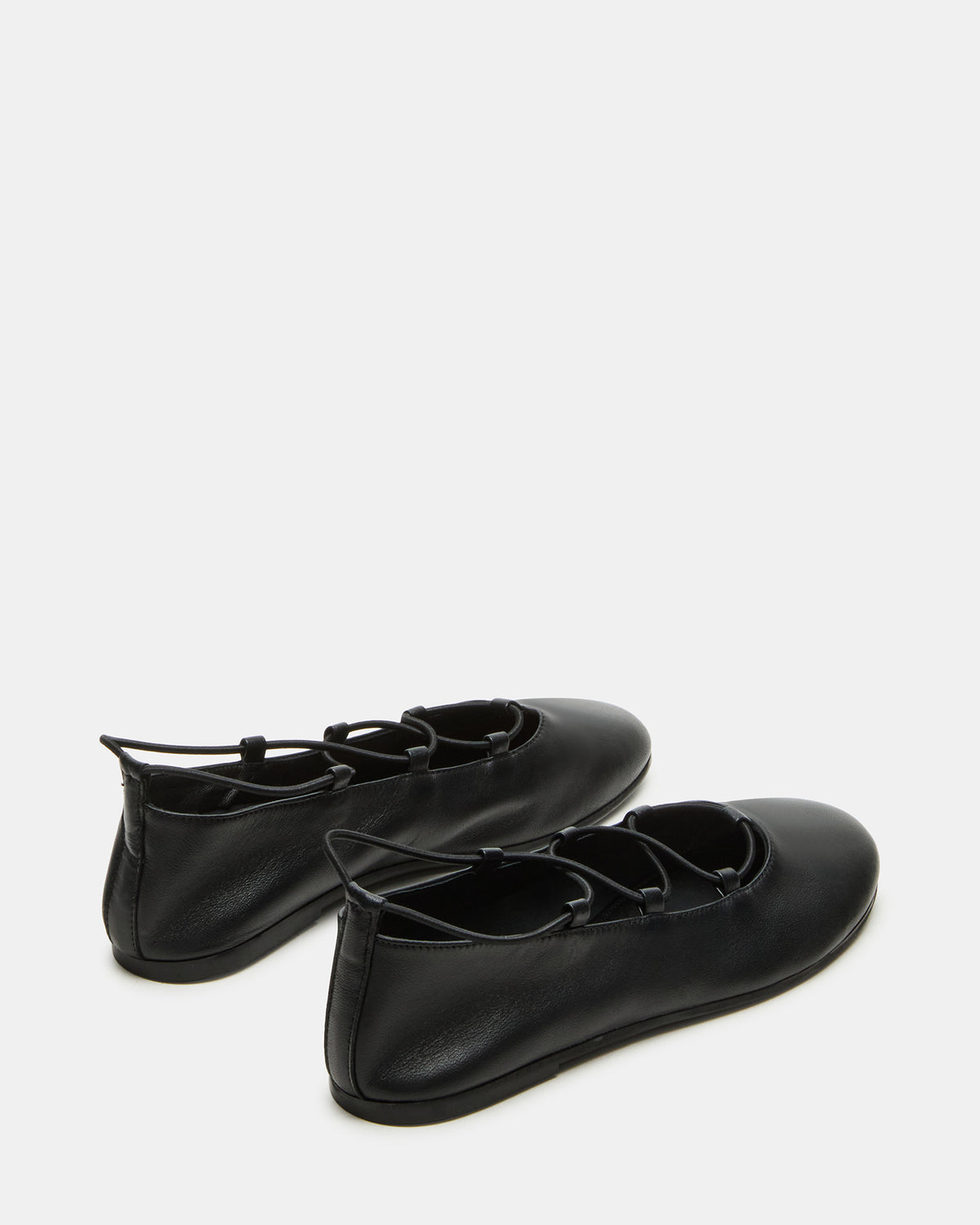 Steve Madden BOMBSHELL Black Leather Ballet Women's Flat