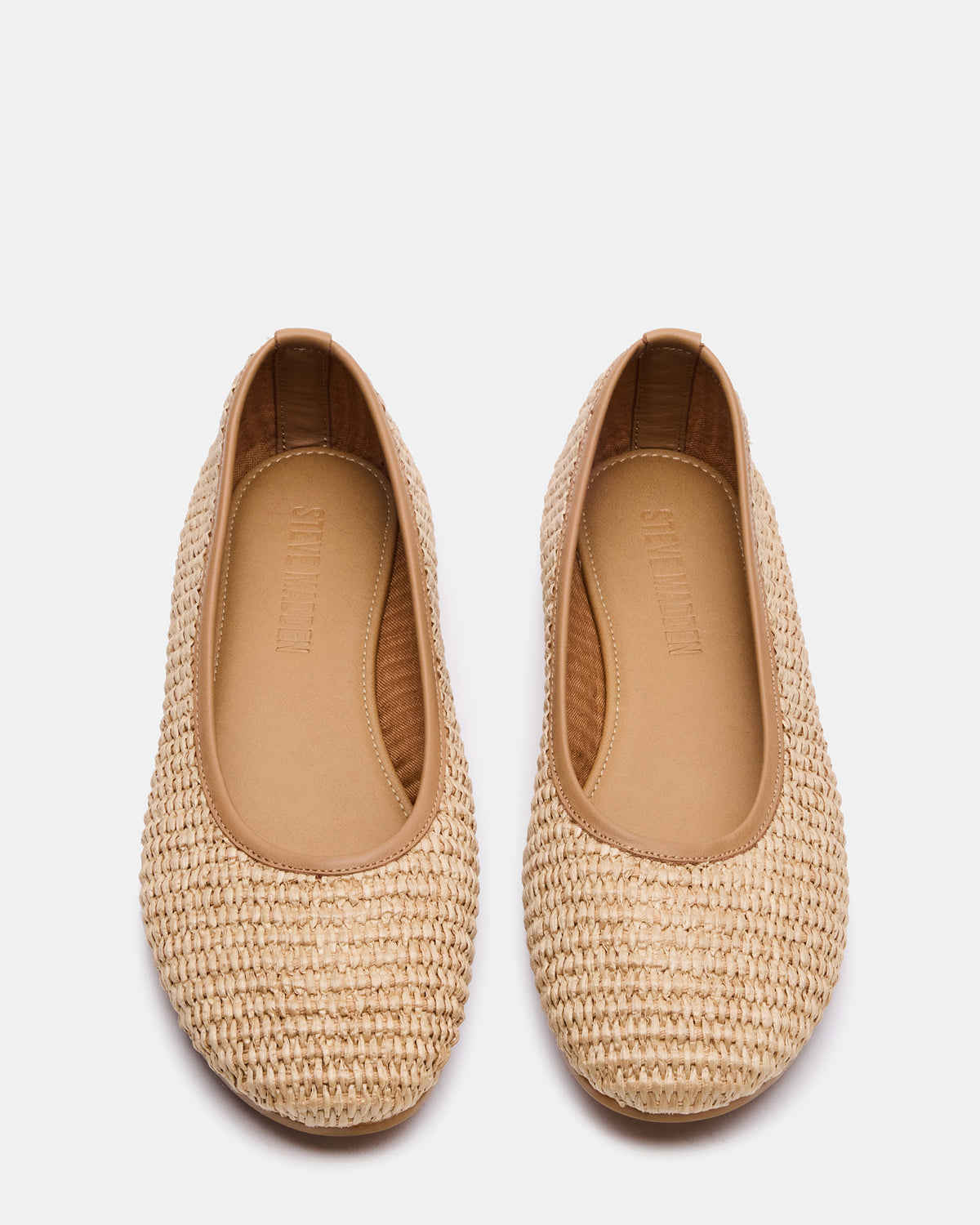Steve Madden MERLOT Natural Raffia Ballet Women's Flat