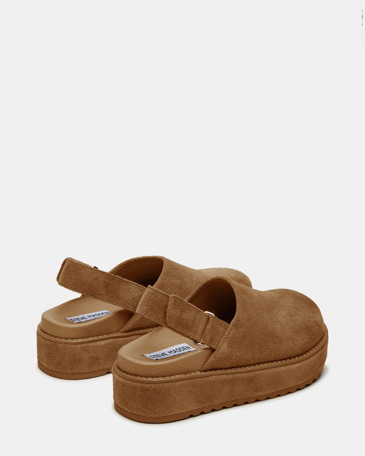 Steve Madden MELLOW Cognac Suede Women's Slingback Platform Clog