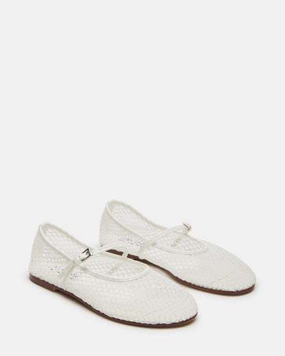Steve Madden MAGS White Mary Jane Women's Ballet Flats