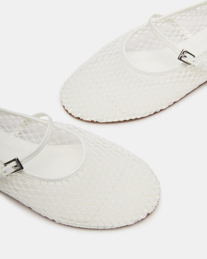 Steve Madden MAGS White Mary Jane Women's Ballet Flats