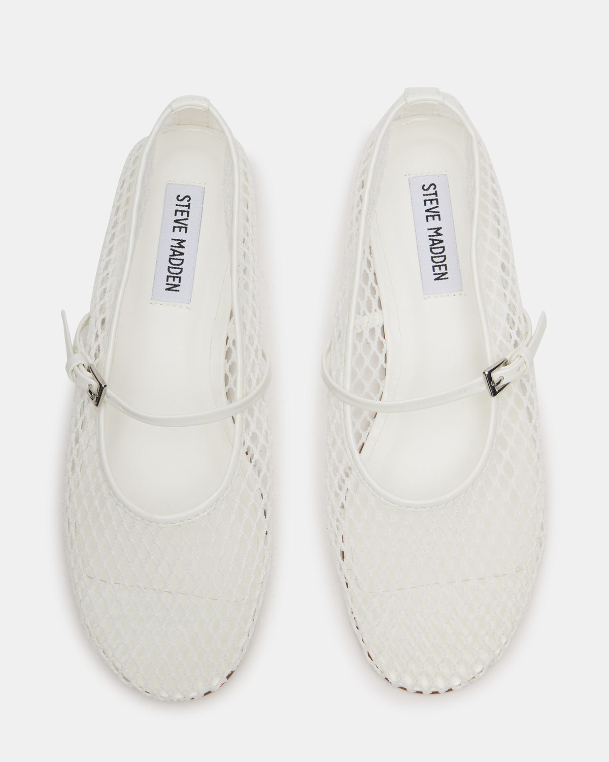 Steve Madden MAGS White Mary Jane Women's Ballet Flats