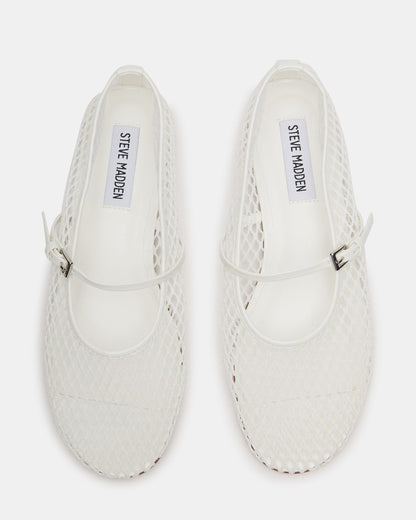Steve Madden MAGS White Mary Jane Women's Ballet Flats
