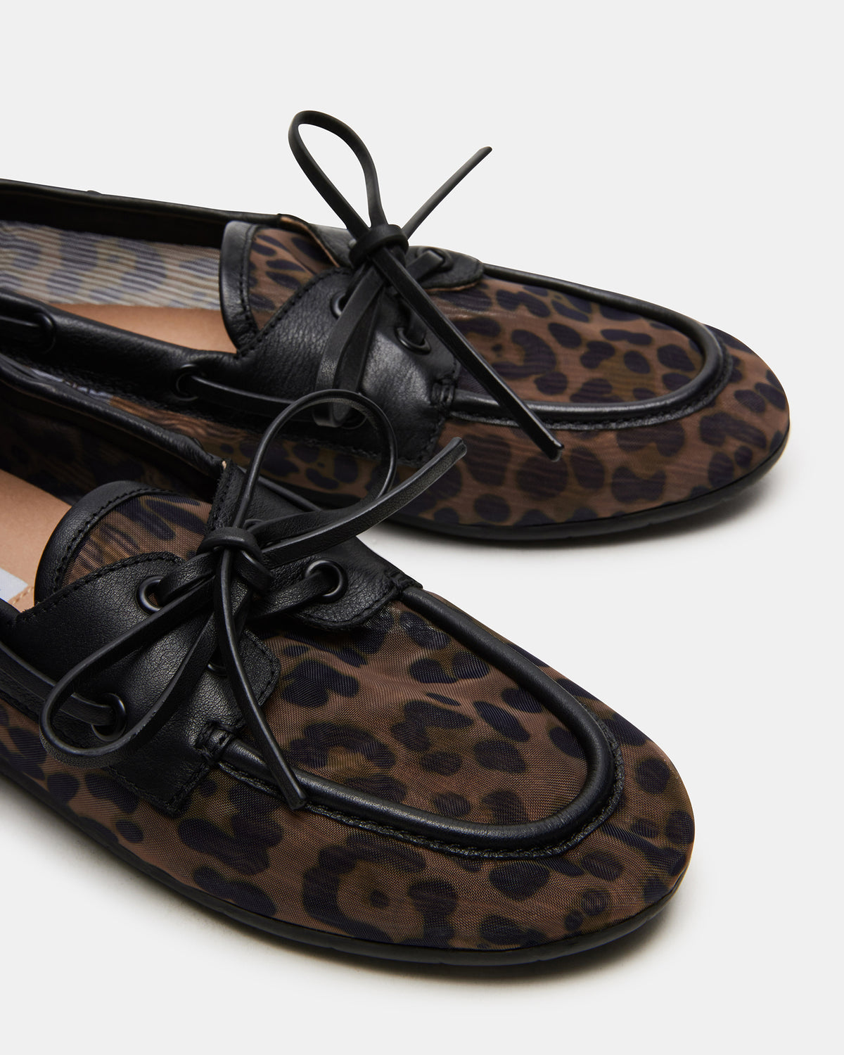 Steve Madden SAG Black/Leopard Women's Boat Shoe