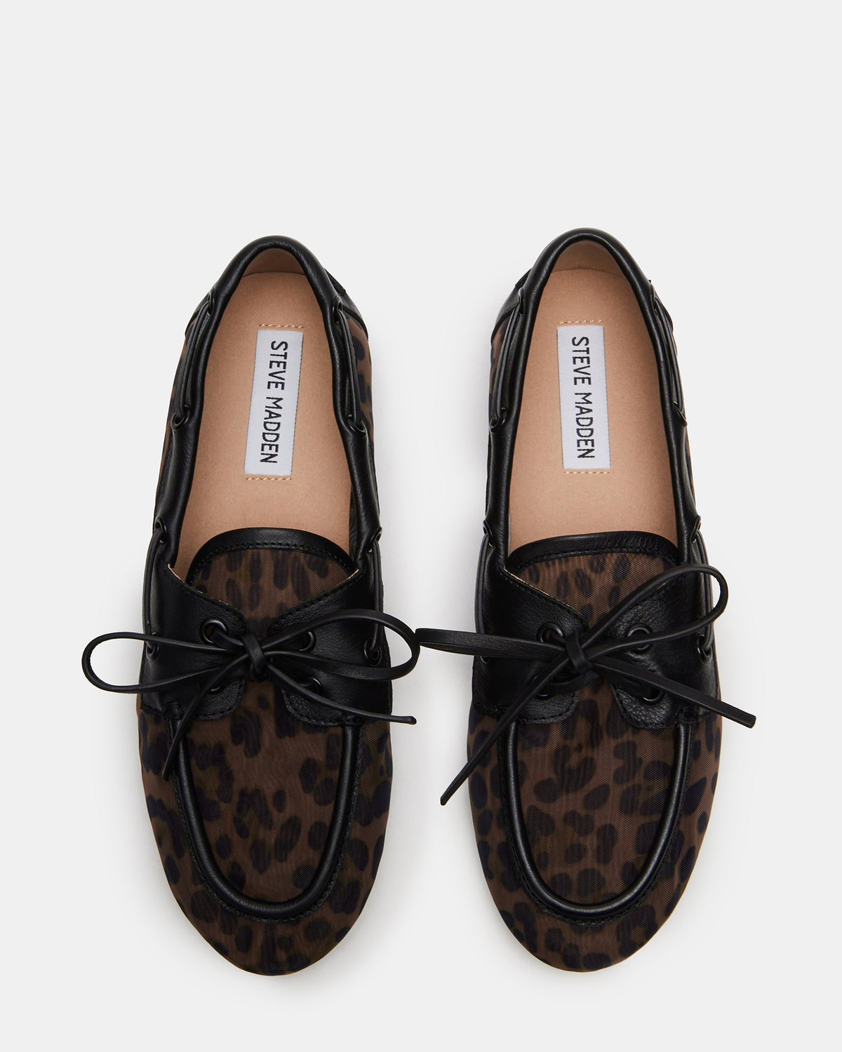Steve Madden SAG Black/Leopard Women's Boat Shoe