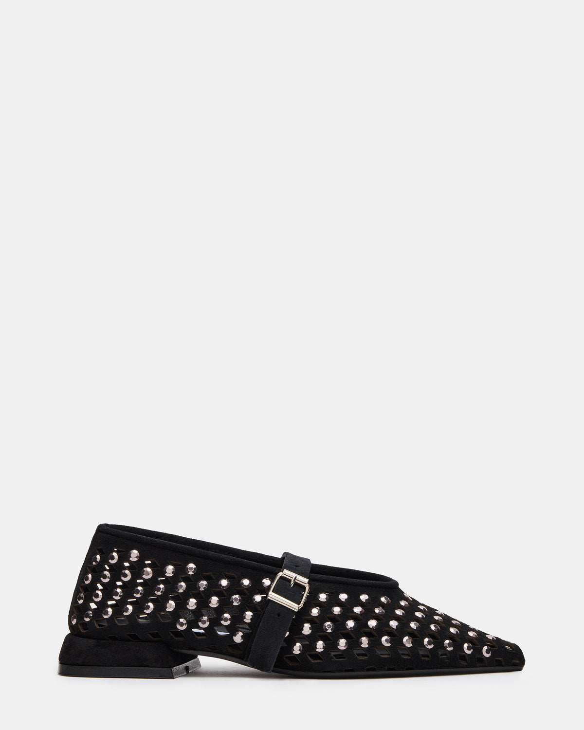 Steve Madden NICO Black Suede Women's Pointed-Toe Mary Jane Flat