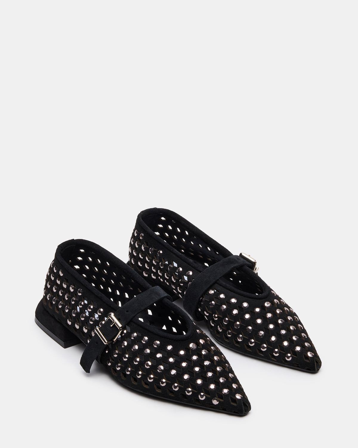 Steve Madden NICO Black Suede Women's Pointed-Toe Mary Jane Flat