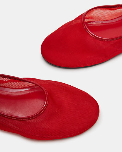 Steve Madden MEADOW Red Mesh Women's Ballet Flats