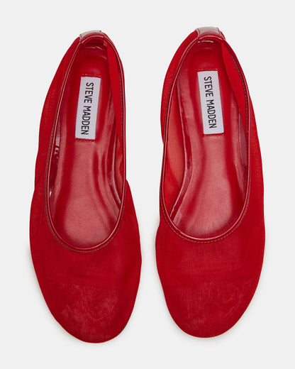Steve Madden MEADOW Red Mesh Women's Ballet Flats