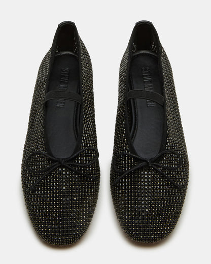 Steve Madden DELARA Rhinestones Black Multi Mary Jane Ballet Women's Flat