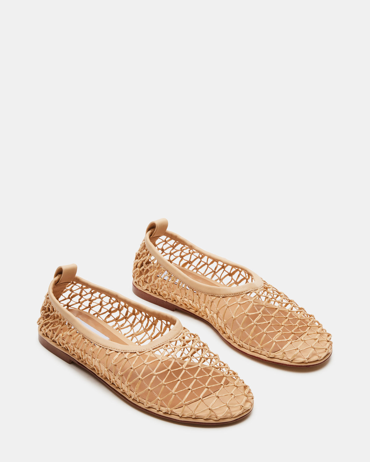 Steve Madden AMBROSIA Tan Women's Net Caged Ballet Flat