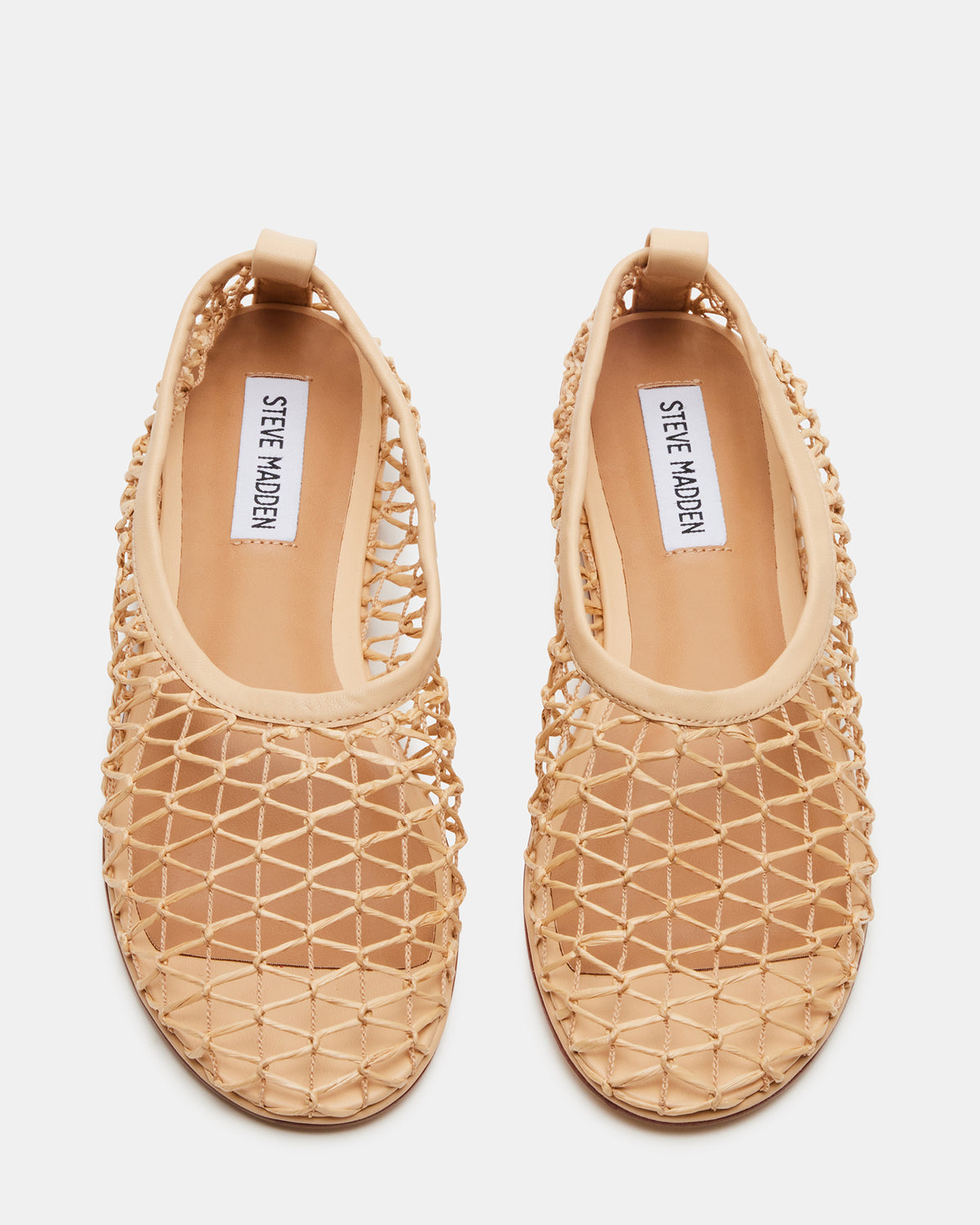 Steve Madden AMBROSIA Tan Women's Net Caged Ballet Flat