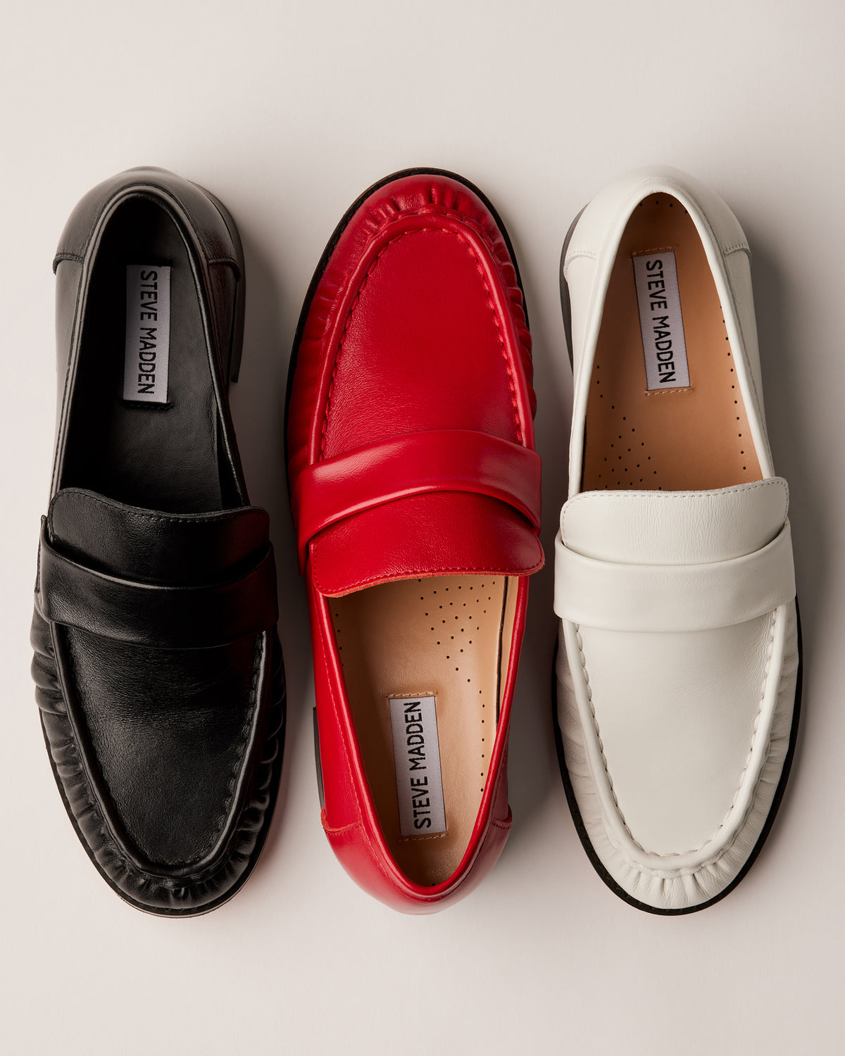Steve Madden RIDLEY Ice Leather Tailored Loafer | Women's Loafers